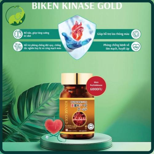 Viên Uống Biken Kinase Gold - Phòng Đột Quỵ (Túi)