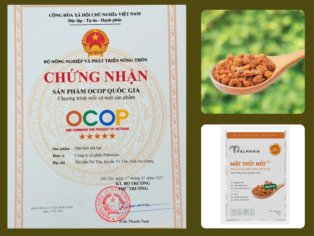 Chứng nhận sản phẩm OCOP 5sao cấp quốc gia